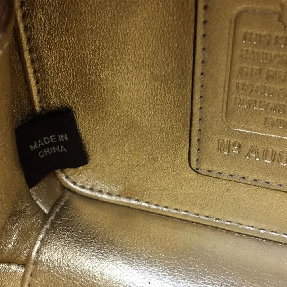 Coach Black Patent Leather Raised 